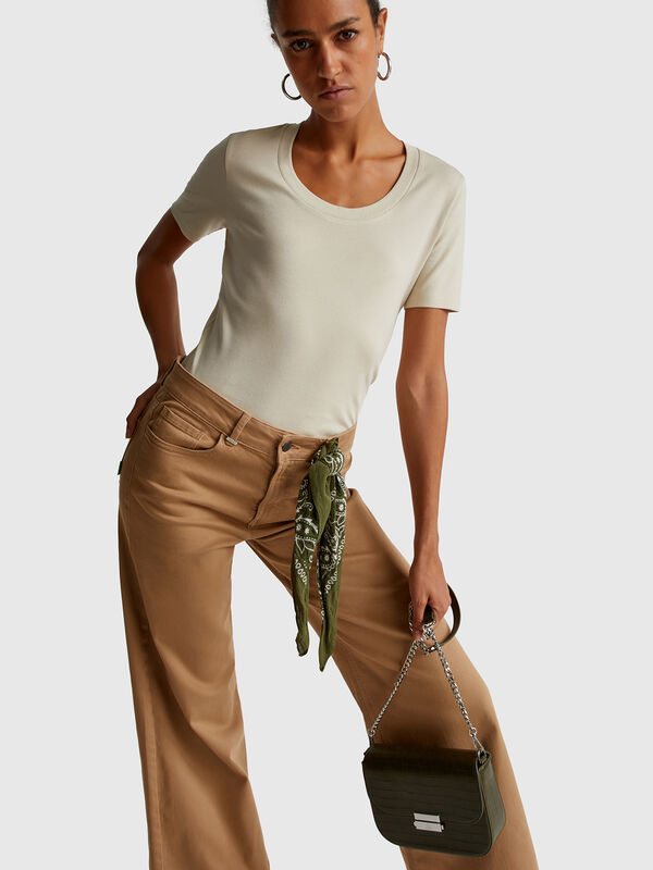 Short sleeve t-shirt in long fiber cotton Women