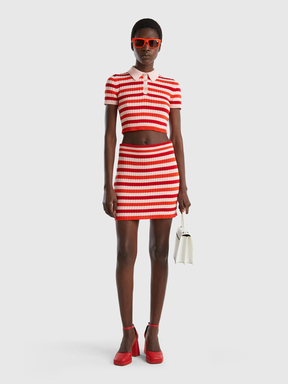 Striped mini skirt