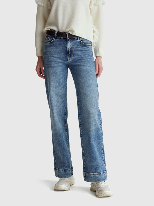 Flared jeans in recycled cotton Women