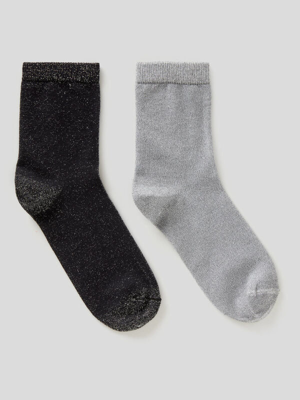 Two pairs of socks with lurex thread Junior Girl