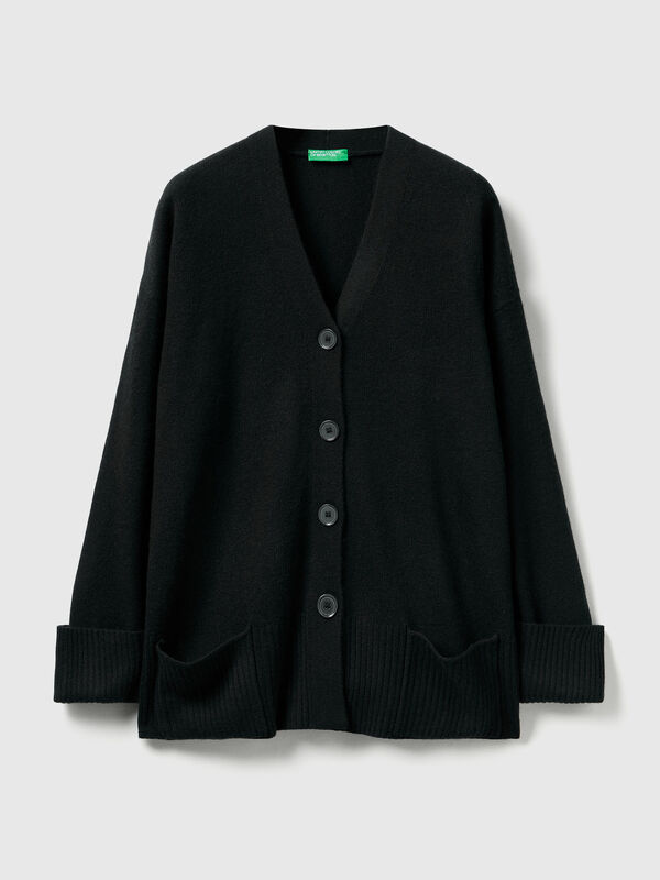 Oversized fit cardigan in wool blend Women