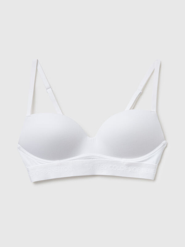 Padded bra in stretch cotton Women
