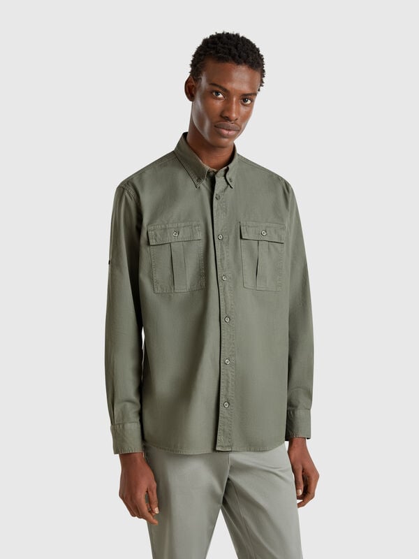 Slim fit button down shirt Men