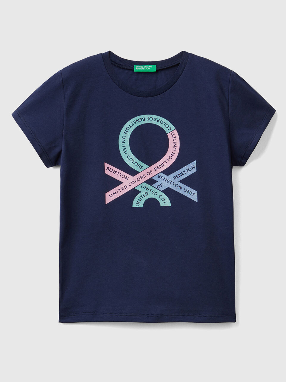 T-shirt with glittery logo in organic cotton image number 1