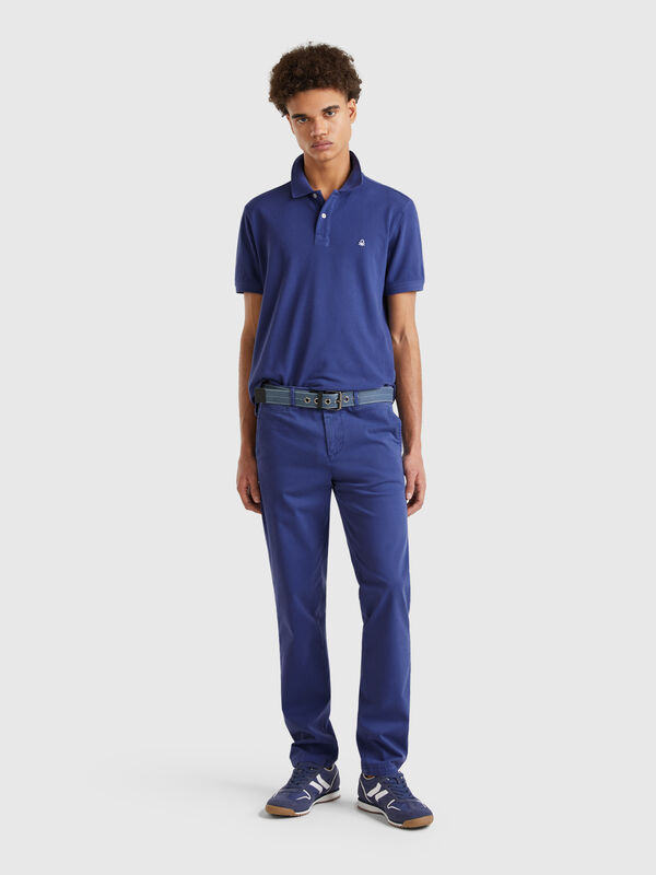Blue slim fit chinos Men