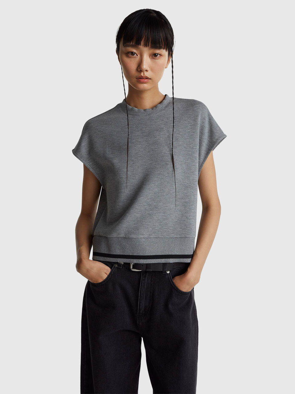 SLEEVELESS SWEATER Women image number null